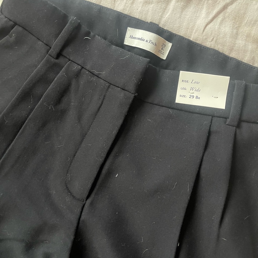 Abercrombie & Fitch Black Wide-Leg Pants
